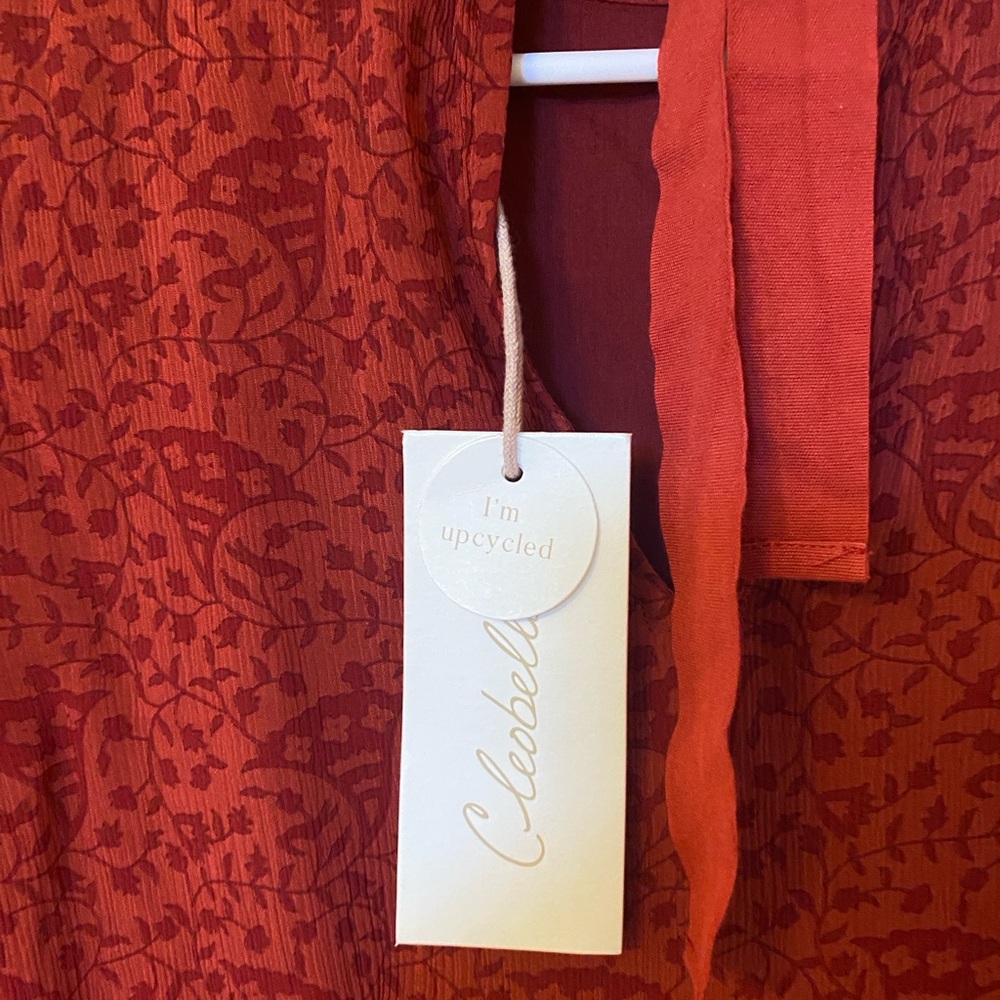 NWT XS Long Sleeve Red Cleobella Mini Dress - Picture 7 of 8